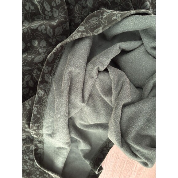 Vtg LL Bean Velour Dress Maxi Holly Print Christmas Cottagecore Whimsigoth L - Picture 6 of 9